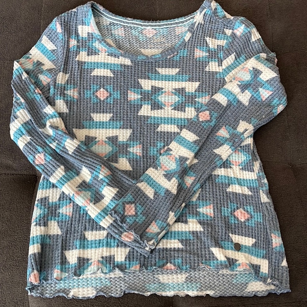 Justice long sleeve waffle shirt